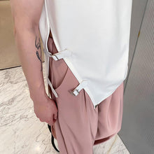 Load image into Gallery viewer, Belt Buckle Solid Color Sleeveless T-Shirt