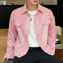 Load image into Gallery viewer, Casual Pink Sequined Short Jacket