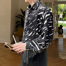 Load image into Gallery viewer, Splattered Graffiti Print Balloon Sleeve Shirt