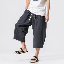Load image into Gallery viewer, Cotton Linen Loose Harem Shorts