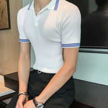 Load image into Gallery viewer, Contrast Stripe Trim Slim-fit Polo Shirt
