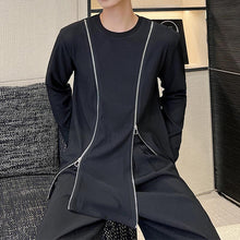 Load image into Gallery viewer, Slim Fit Double Zip Slit Long Sleeve T-Shirt