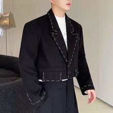 Load image into Gallery viewer, Hand-stitched Black Cropped Jacket