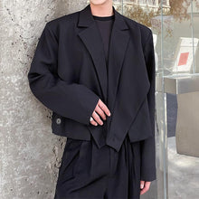 Load image into Gallery viewer, Hem Irregular Crossover Cropped Blazer