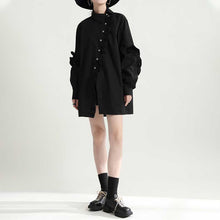Load image into Gallery viewer, Asymmetric Collar Ruffles Mid Length Shirts