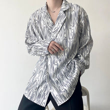 Load image into Gallery viewer, Water Ripple Print Lapel Long-sleeve Shirt
