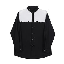 Load image into Gallery viewer, Asymmetric Stand Collar Contrasting Color Long Sleeve Shirt