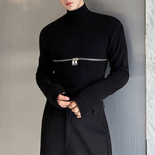 Load image into Gallery viewer, Long Sleeve Turtleneck Zip T-Shirt