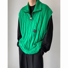 Load image into Gallery viewer, Winter Vintage Zip Turtleneck Knit Vest