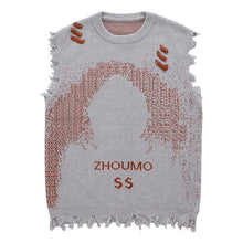 Load image into Gallery viewer, Dark Figure Jacquard Knit Tassel Sweater Vest