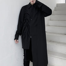 Load image into Gallery viewer, Drawstring Asymmetric Hem Midi Shirt