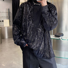 Load image into Gallery viewer, Vintage Deep V-neck Sequined Shirt