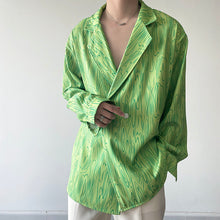 Load image into Gallery viewer, Water Ripple Print Lapel Long-sleeve Shirt