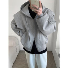 Load image into Gallery viewer, Loose Shoulder Pad Hooded Jacket Cardigan
