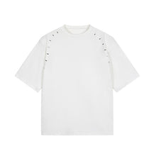 Load image into Gallery viewer, Beaded Shoulder Line Short Sleeve T-Shirt