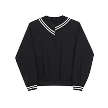 Load image into Gallery viewer, Asymmetric Stripe Round Neck Thin Sweatshirt