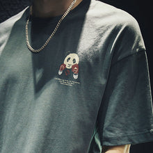 Load image into Gallery viewer, Panda Print Cotton Short Sleeve T-Shirt