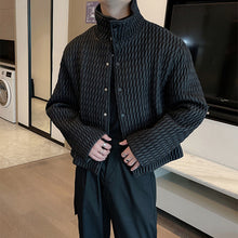 Load image into Gallery viewer, Diamond Pleated Thin Stand Collar Jacket