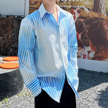 Load image into Gallery viewer, Thin Blue And White Gradient Stripe Shirt