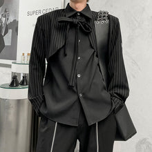 Load image into Gallery viewer, Black Fake Two Piece Tie Shirt