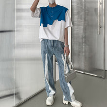 Load image into Gallery viewer, Patchwork Shoulder Pads Short Sleeve T-Shirt