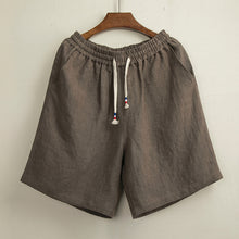 Load image into Gallery viewer, Cotton Linen Solid Casual Shorts