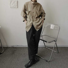 Load image into Gallery viewer, Vintage Turtleneck Big Pocket Loose Shirt