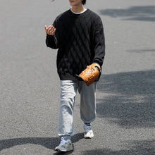 Load image into Gallery viewer, Argyle Textured Crewneck Knit Sweater