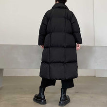 Load image into Gallery viewer, Dark Stand Collar Tie Long Thickened Coat