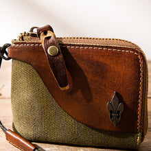 Load image into Gallery viewer, Canvas Stitching Leather Wallet