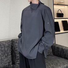 Load image into Gallery viewer, Simple Slanted Lapel Button Button Pullover Shirt