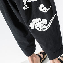 Load image into Gallery viewer, Cotton Linen Print Loose Ninth Pants