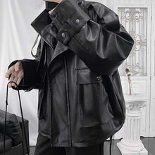 Load image into Gallery viewer, Hip Hop PU Leather Cargo Jacket