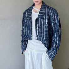 Load image into Gallery viewer, Sequin Embroidered Jacquard Denim Jacket