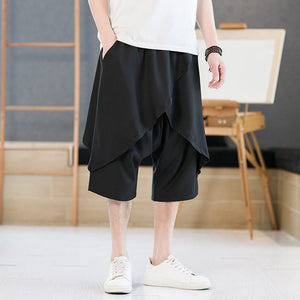 Loose Casual Fake Two Piece Baggy Pants