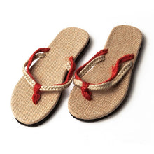 Load image into Gallery viewer, Linen Cross-strap Flip-flops