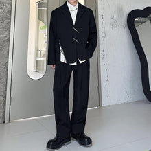 Load image into Gallery viewer, Black Asymmetric Slit Blazer