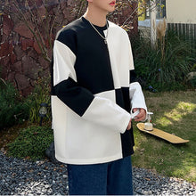 Load image into Gallery viewer, Black and White Color Contrast Long Sleeve T-shirt