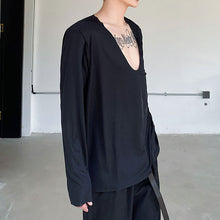Load image into Gallery viewer, Thin Big V Neck Loose Long Sleeve Top