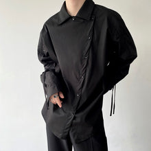 Load image into Gallery viewer, Statement Drawstring Lapel Long Sleeve Shirt