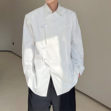 Load image into Gallery viewer, Metal Buckle Irregular Stitching Shoulder Pad Shirt