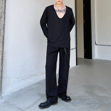 Load image into Gallery viewer, Thin Big V Neck Loose Long Sleeve Top