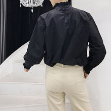 Load image into Gallery viewer, Stand-up Collar Ruffle Shirt