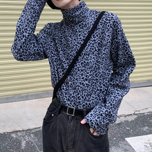 Load image into Gallery viewer, Men's Leopard Print Turtleneck T-shirt