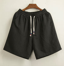 Load image into Gallery viewer, Cotton Linen Solid Casual Shorts
