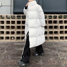 Load image into Gallery viewer, Dark Stand Collar Tie Long Thickened Coat