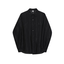 Load image into Gallery viewer, Retro Hollow Half Perspective Solid Color Spring Shirt