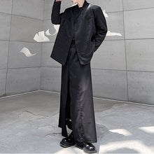 Load image into Gallery viewer, Dark Vintage Jacquard Buckle Lapel Blazer