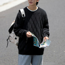 Load image into Gallery viewer, Argyle Textured Crewneck Knit Sweater