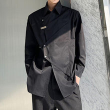 Load image into Gallery viewer, Metal Buckle Irregular Stitching Shoulder Pad Shirt
